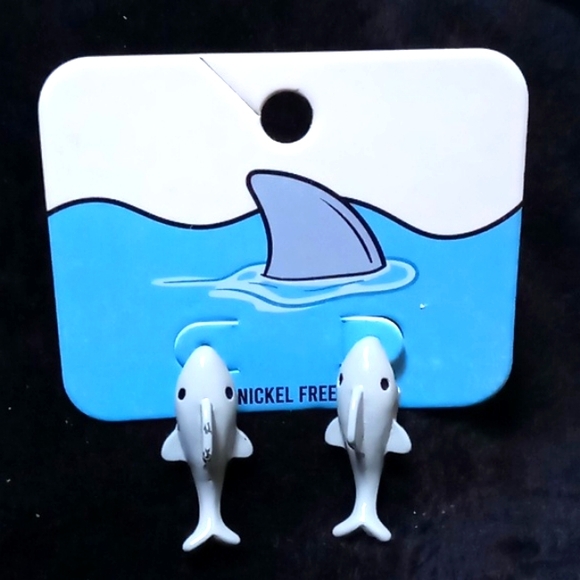 Shark Pierced Earrings - Picture 1 of 3